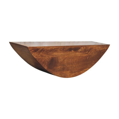 Crescent Floating Wall Shelf - Brown