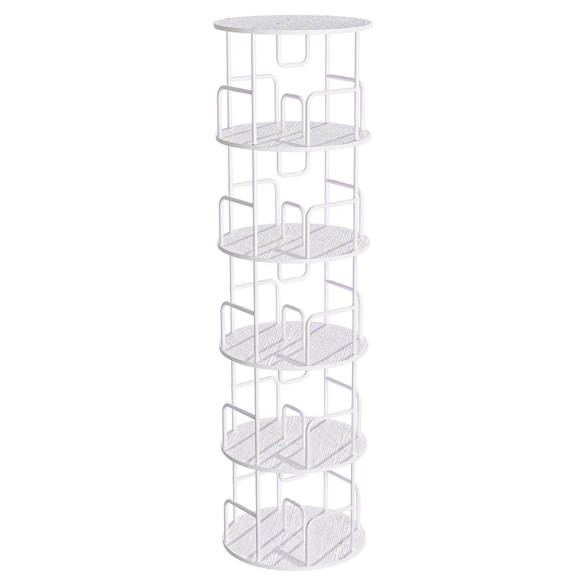 Rotating Bookshelf Tower 5 Tier Spinning 360 Degree Revolving Storage Shelf