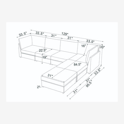 Modern Reversible Modular Sectional
