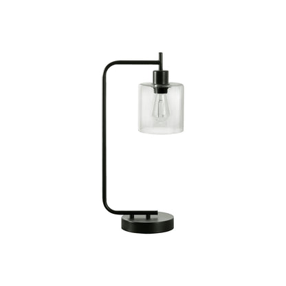Lighting, Table Lamp, USB Port Included, Glass Shade, Modern - Black
