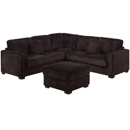 Modern Sectional Set With Cocktail Ottoman