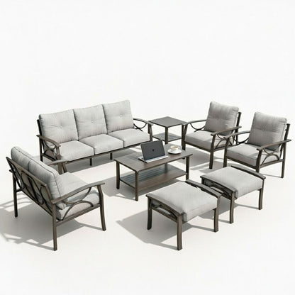 Patio Furniture Set With Coffee Table And Cushions For Backyard