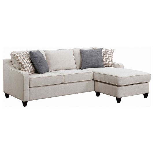 Isla - L-Shaped Sectional Sofa With Pillows - Beige