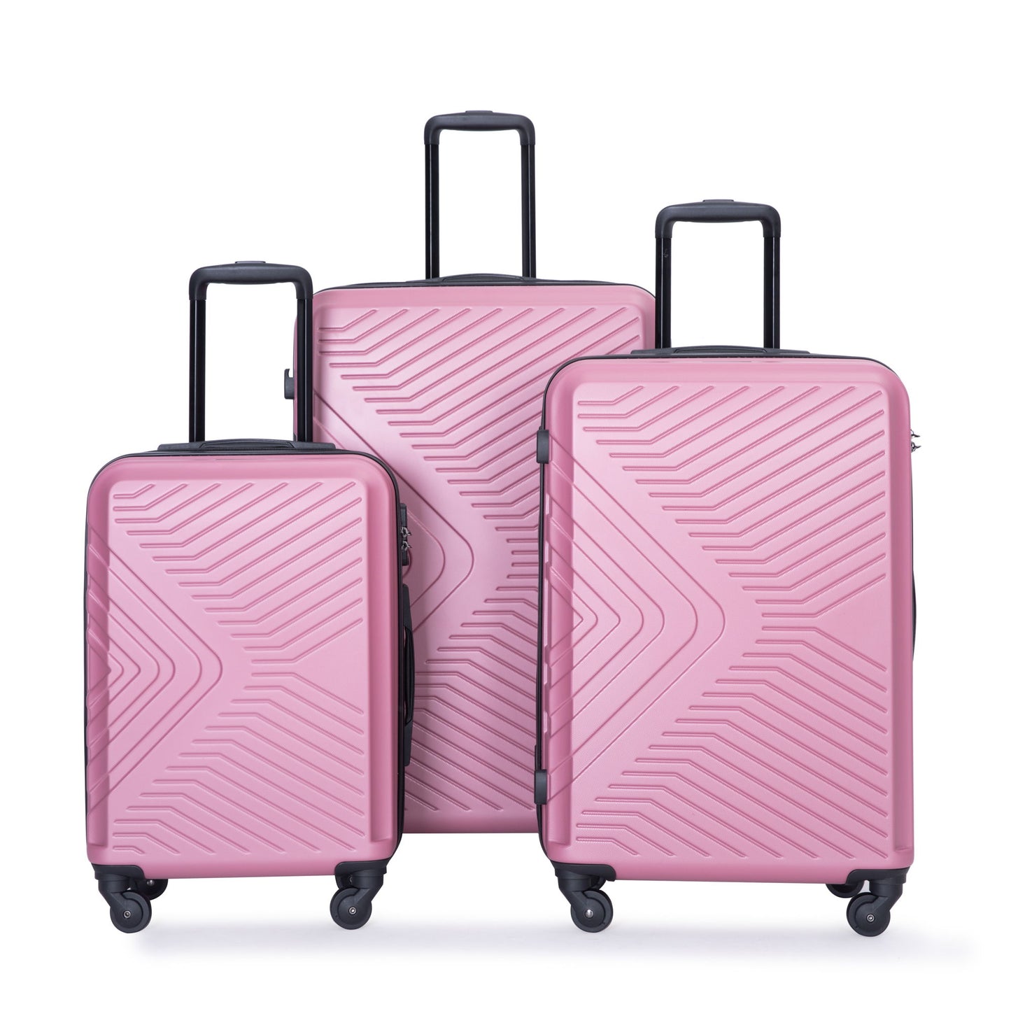 3 Piece Luggage Sets Lightweight Suitcase With Two Hooks, Spinner Wheels, Tsa Lock, Durable Hard Shell