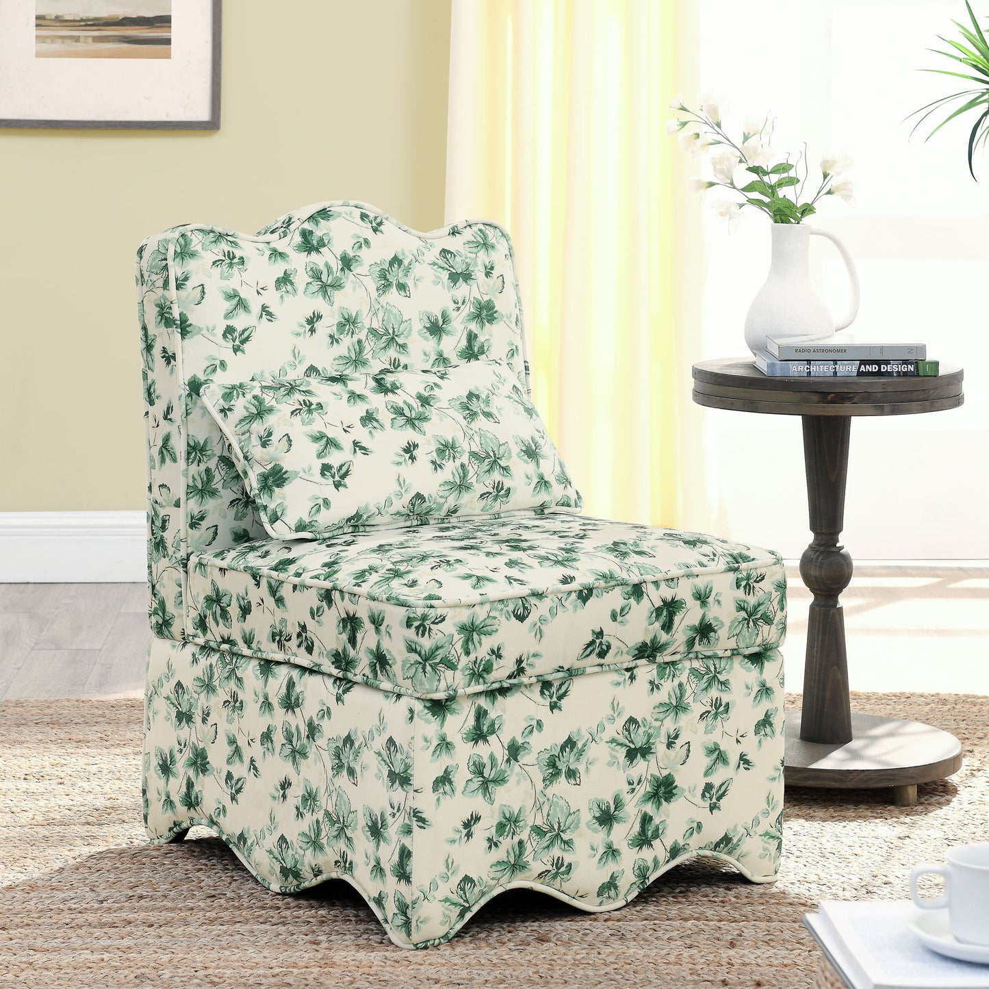 Stylish Flannel Dining Chair With Soft Cushion And Backrest