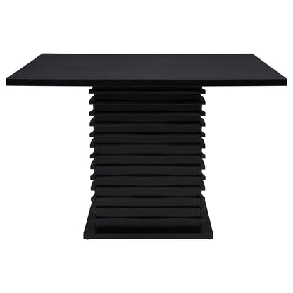 Giannis - Pedestal Counter Height Dining Table With Geometric Wave Base - Black