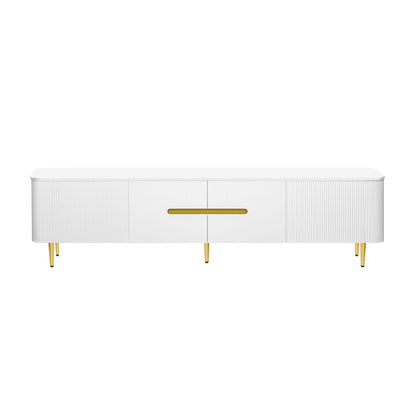Minimalist TV Stand For TVs Up To 85", Modern Entertainment Center Media Console With 4 Spacious Cabinets For Living Room