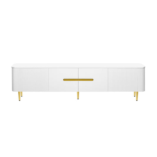 Minimalist TV Stand For TVs Up To 85", Modern Entertainment Center Media Console With 4 Spacious Cabinets For Living Room