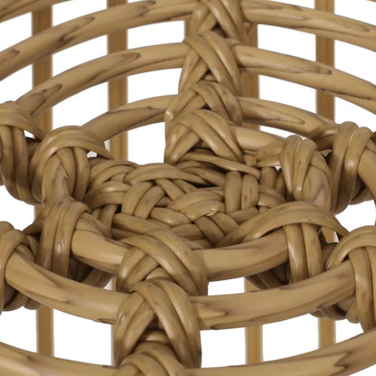 Close-up of the Elaine - Chair & Side Table’s intricately woven light brown rattan, forming circular and star-shaped patterns with overlapping strands for a textured, geometric look.