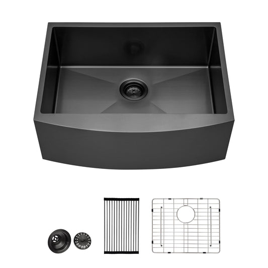 Farmhouse Kitchen Sink, Stainless Steel, Apron Front