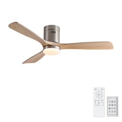 Low Profile Flush Mount Intergrated LED Ceiling Fan With Light And Silent Reversible Motor