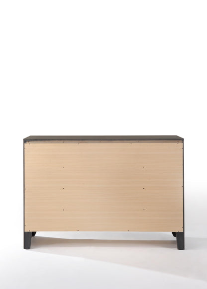 The Ireland - Ample Storage Dresser features a rectangular, minimalist design with a light wood finish. It stands on four dark legs and is displayed against a plain white background.