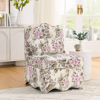 Stylish Flannel Dining Chair With Soft Cushion And Backrest