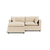 Kova Pillow Cushion Sofa 86" + Ottoman - Almond Performance Velvet