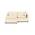 Kova Pillow Cushion Sofa 86" + Ottoman - Champagne Performance Linen