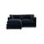 Kova Pillow Cushion Sofa 86" + Ottoman - Navy Performance Velvet