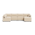 Kova Box Cushion U-Shape - Almond Performance Velvet