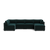 Kova Box Cushion U-Shape - Dark Teal Performance Velvet