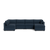 Kova Box Cushion U-Shape - Denim Performance Brushed Canvas
