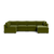Kova Box Cushion U-Shape - Olive Performance Velvet