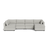 Kova Box Cushion U-Shape - Storm Grey Performance Twill
