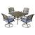 Blue / 5 Pc. Table, 4 Swivel Chairs