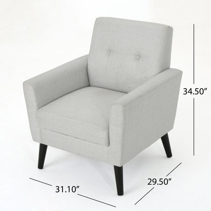 Radiantize - Upholstered Fabric Club Chair With Square-Off Back And Button Tufted