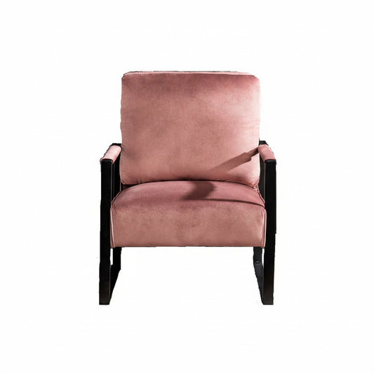 Classic Mid Century Modern Accent Chair With Durable Square Metal Frame, Armchair