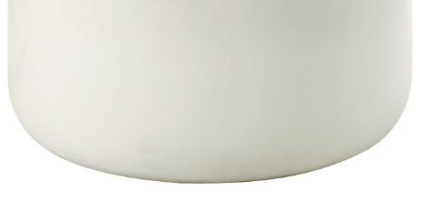 A close-up of the bottom portion of the Dustan - Natural Coffee Table in white, featuring a smooth, cylindrical design with a plain surface and rounded edges.