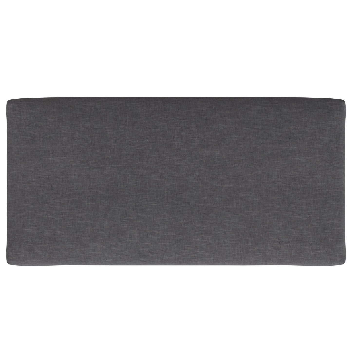 The Rebecca Multifunctional Coffee Table Storage Ottoman features a rectangular, dark gray upholstered cushion or padded panel, shown from above against a white background.