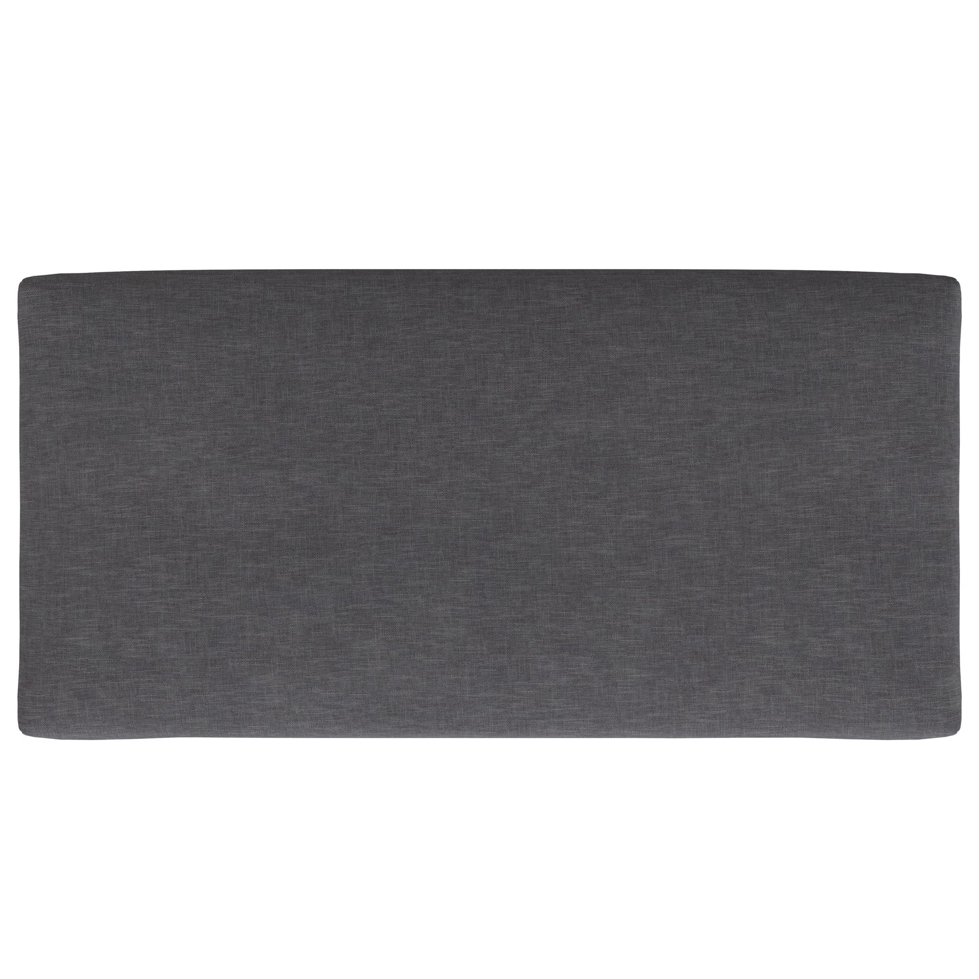 The Rebecca Multifunctional Coffee Table Storage Ottoman features a rectangular, dark gray upholstered cushion or padded panel, shown from above against a white background.