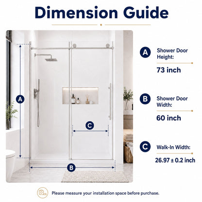 Frameless Shower Door With Soft Closing