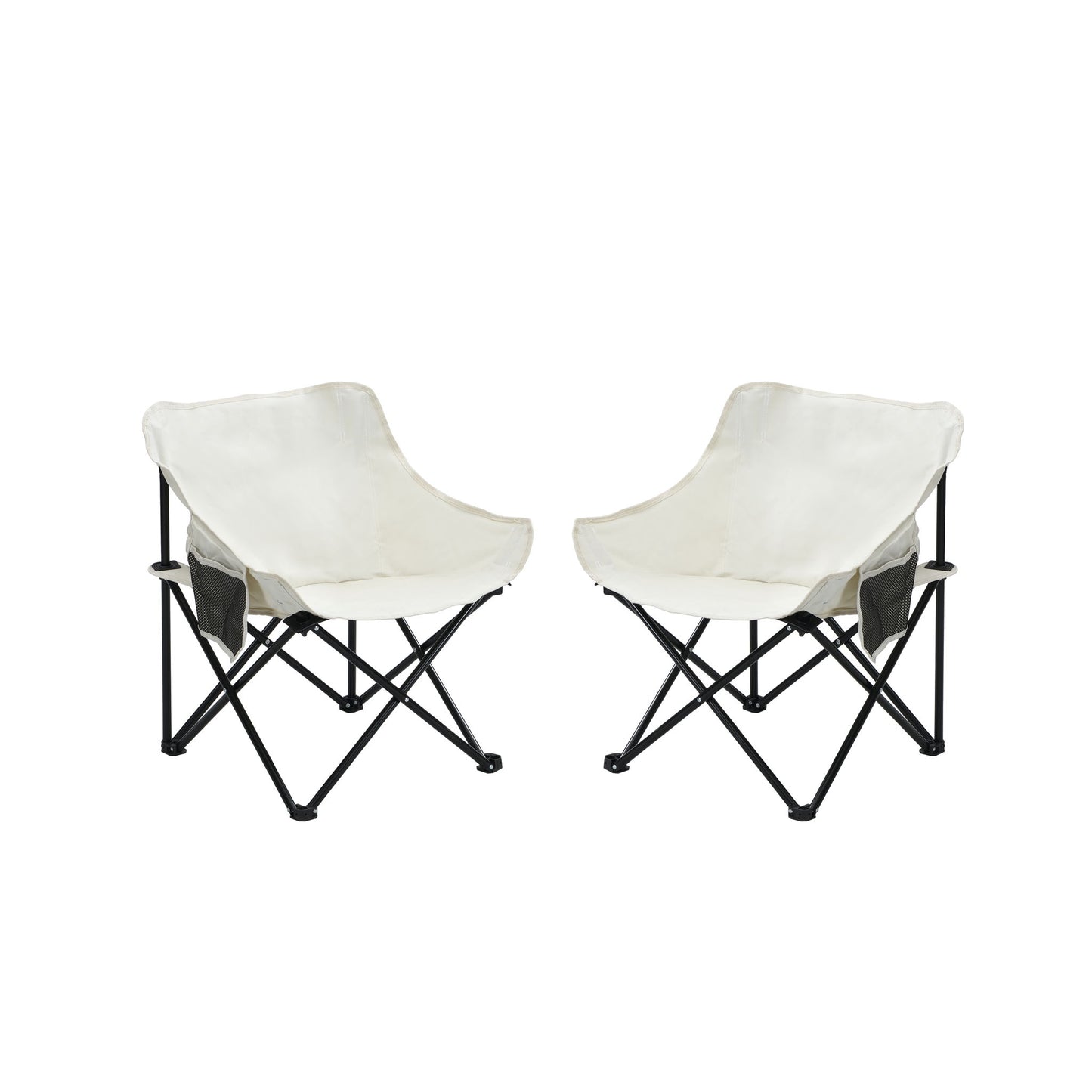 Portable Folding Camping Chairs With Carry Bag (Set of 2)