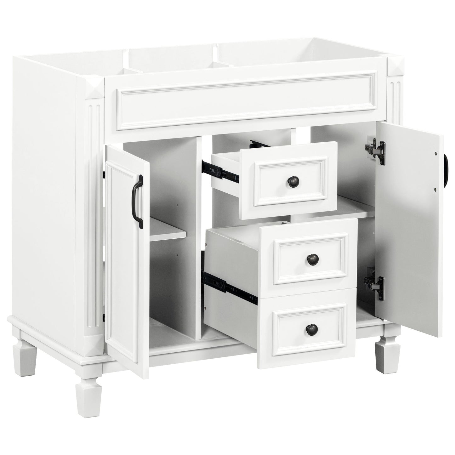 Bathroom Vanity Cabinet With 2 Soft Closing Doors And 2 Drawers