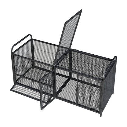 Chicken Cage, Poultry Breeding Coop - Black / Silver
