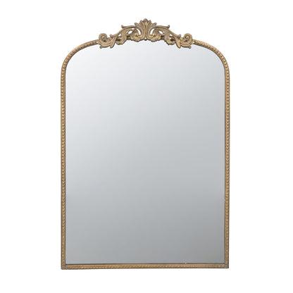 The Arch Mirror is a large, rectangular wall decor piece with an arched top, ornate gold frame, and decorative scrollwork—perfect for bathrooms, bedrooms, or living rooms.