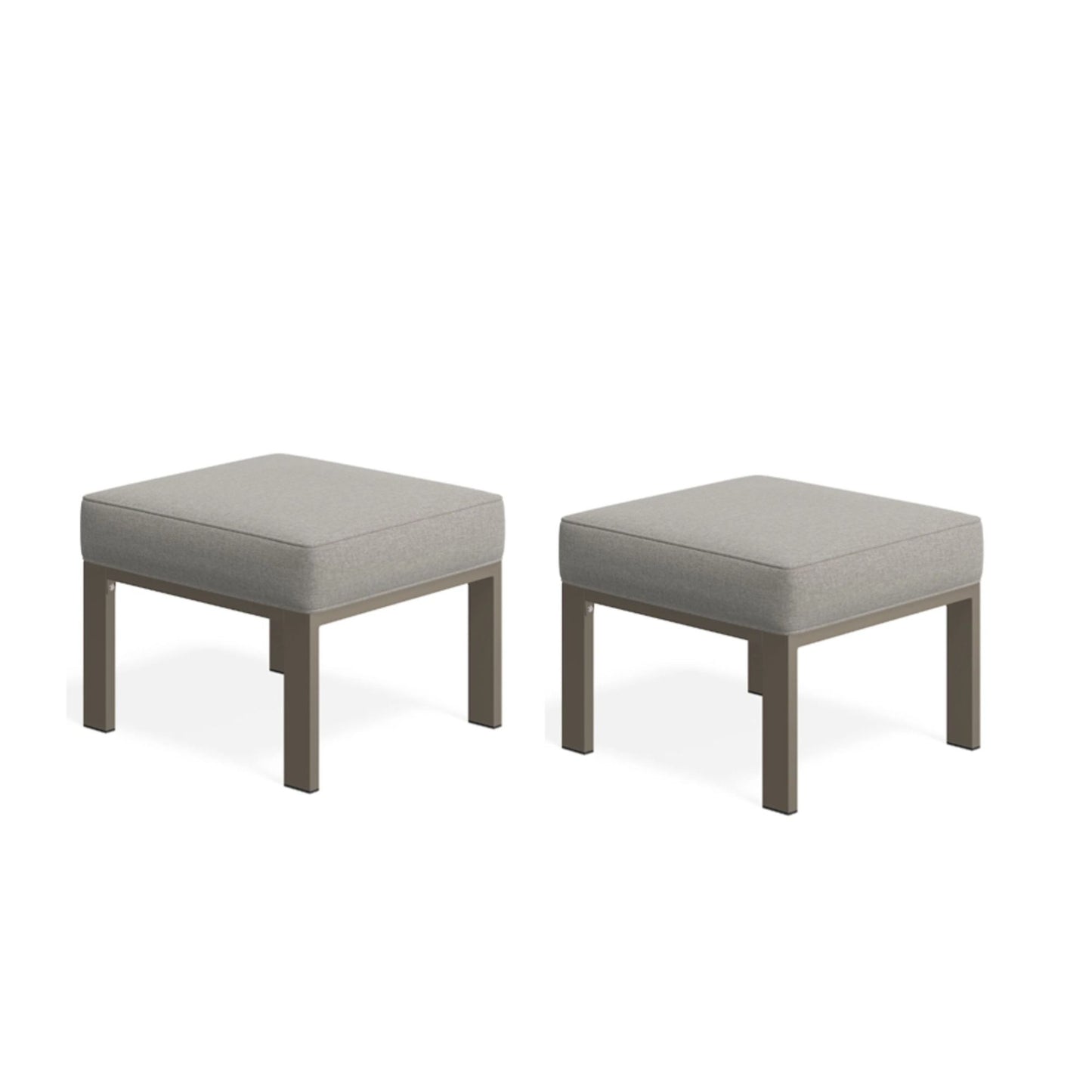 All-Weather Patio Ottomans With Thick Cushions (Set of 2)