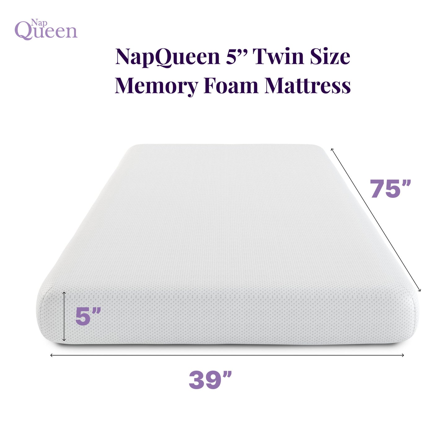 5" Memory Foam Mattress With Responsive Support And Breathable Cover