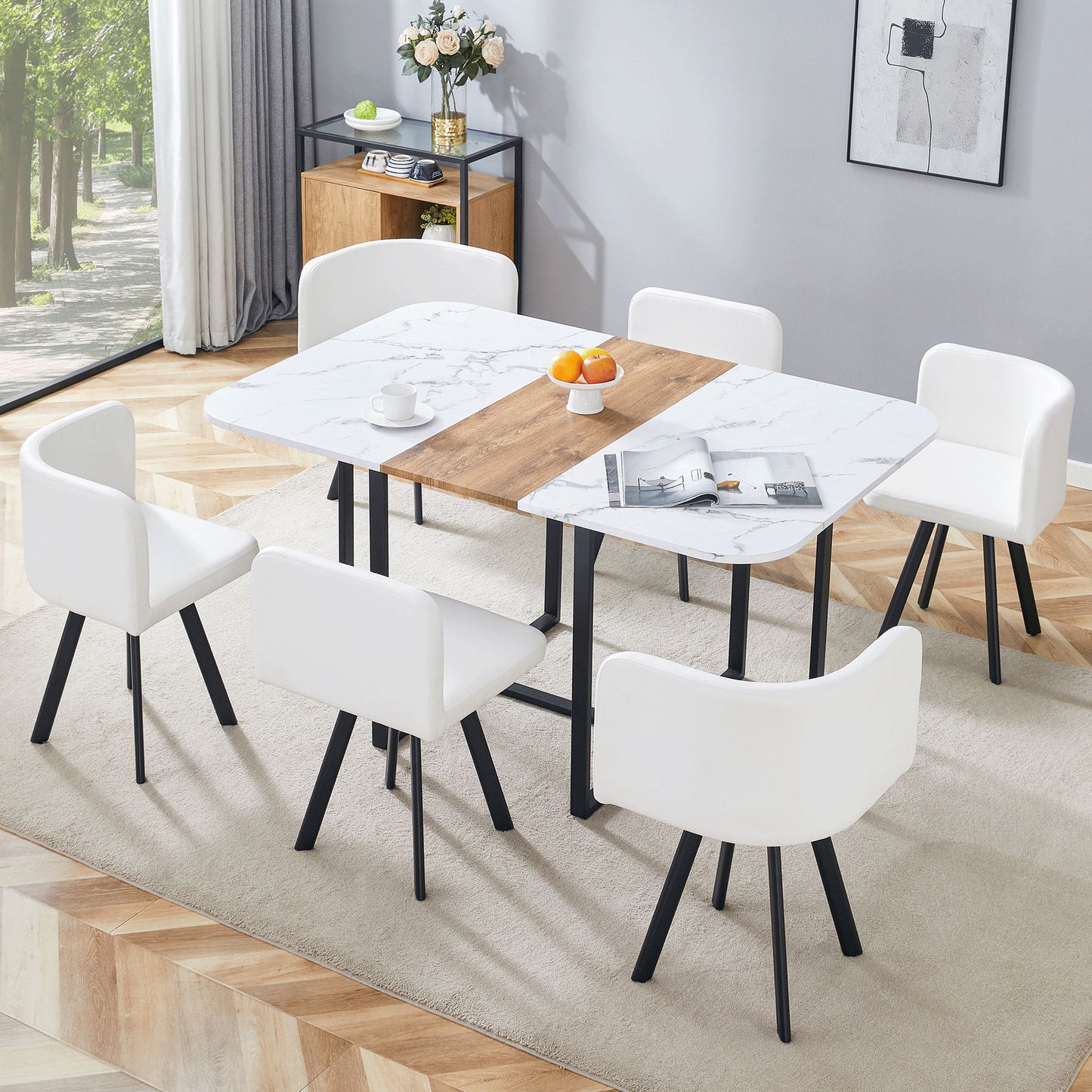 2 Tone Dining Table For Modern Minimalist And Industrial Styles
