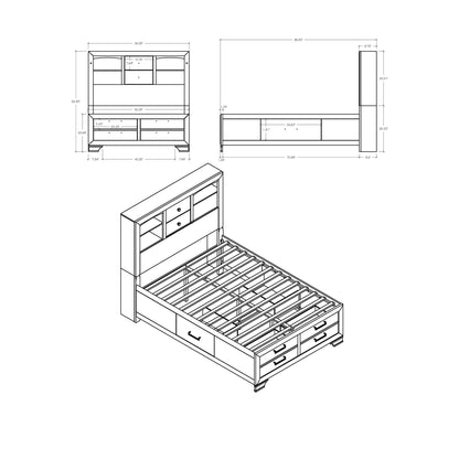 Civic - 5 Piece Bedroom Set With Storage Drawers
