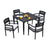Black / 5 Pc. Table, 4 Arm Chairs