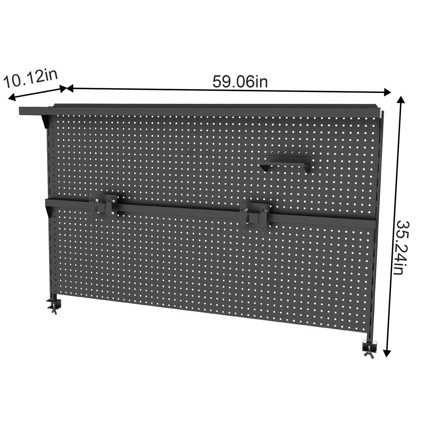 Clamp On Desk Pegboard With Single Monitor Stand