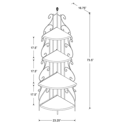 4 Shelf Corner Bookcase - Cappuccino