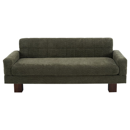 Modern Loveseat Sofa, 2 Seater With Square Arms For Living Room