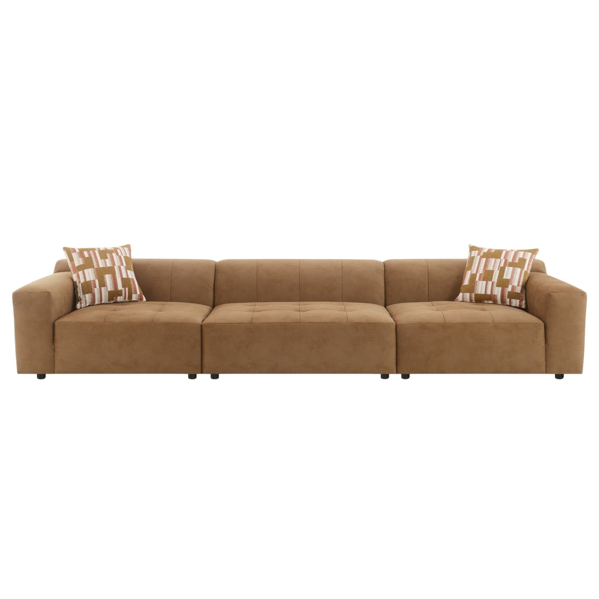 Modular Sofa Set With 2 Matching Toss Pillows - Chocolate