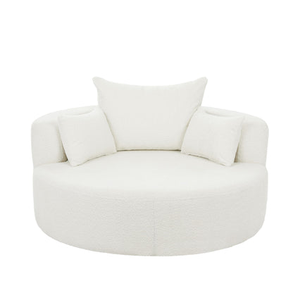 360° Swivel Chair Accent Barrel Chair With Removable Pillows