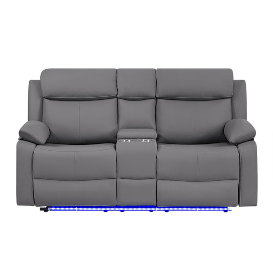 Blanche - Console Reclining Loveseat With LED Lights