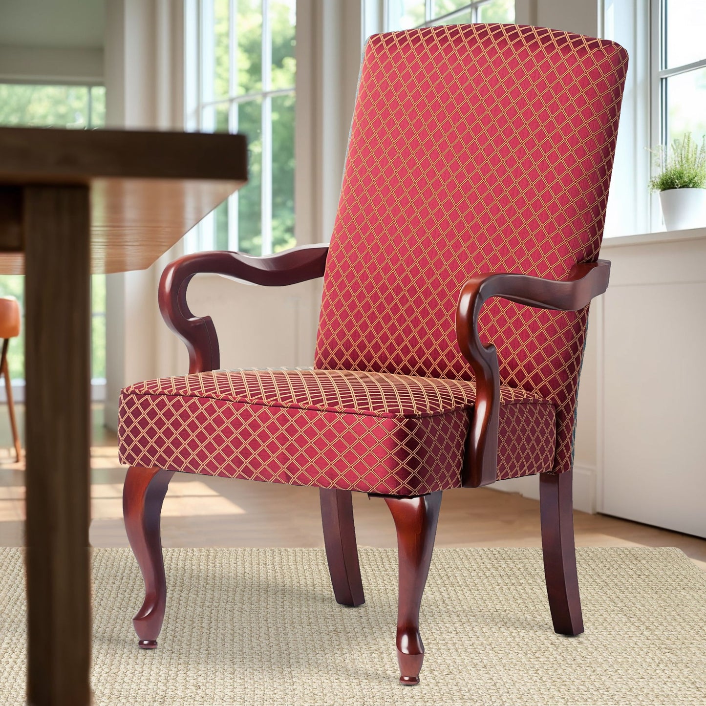 Delaney - Elegant Gooseneck Arm Chair With High Back