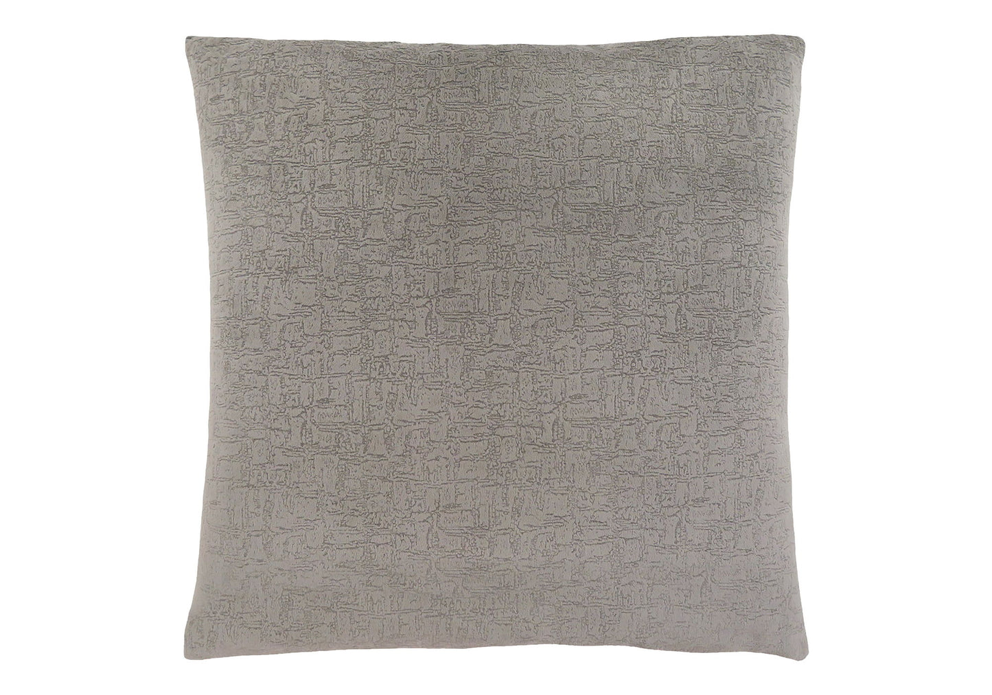 The Pillow Square Decorative Throw is a light gray, hypoallergenic pillow with an abstract textured pattern; insert included.