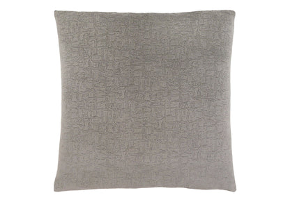 The Pillow Square Decorative Throw is a light gray, hypoallergenic pillow with an abstract textured pattern; insert included.